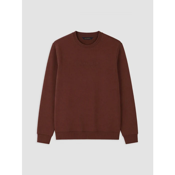SOUTHBLUE Kahverengi Bisiklet Yaka Kalın Erkek Sweatshirt