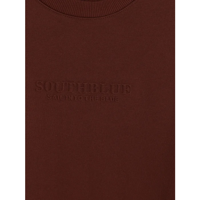 SOUTHBLUE Kahverengi Bisiklet Yaka Kalın Erkek Sweatshirt