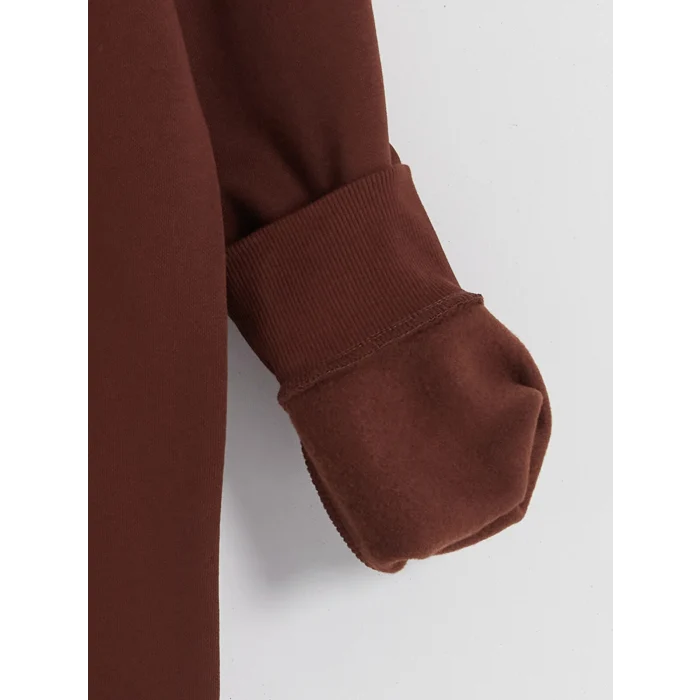 SOUTHBLUE Kahverengi Bisiklet Yaka Kalın Erkek Sweatshirt