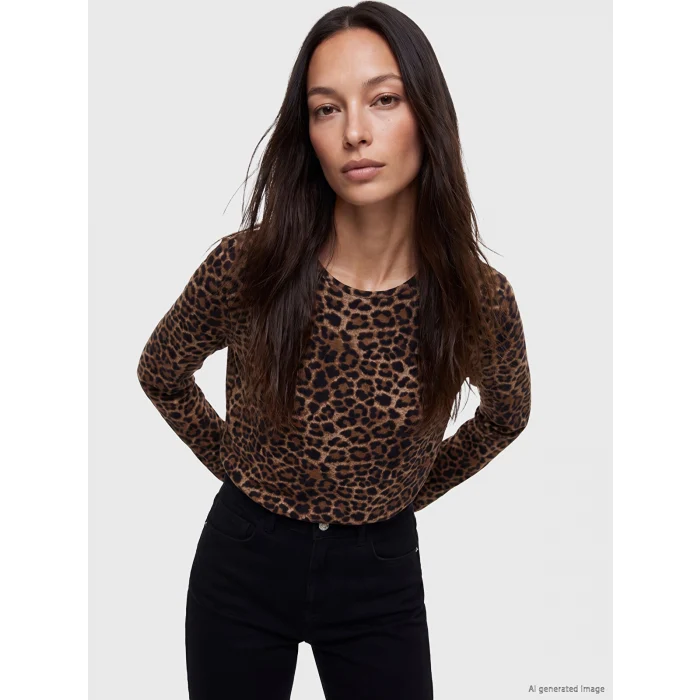 LCW EVERYDAY Kahverengi Leopar Desenli Kadın Body