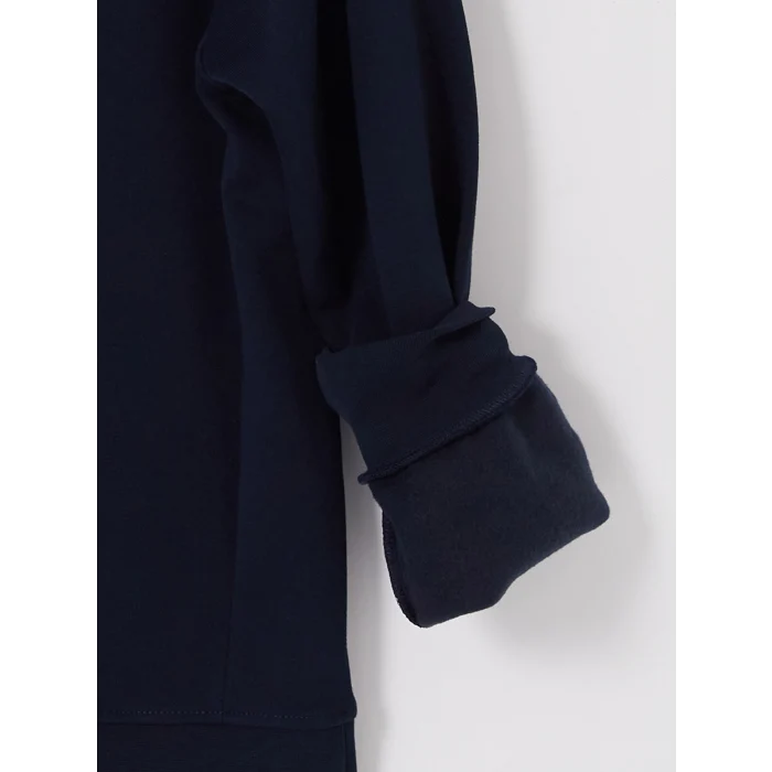 LCW Vision Lacivert Dik Yaka Baskılı Erkek Sweatshirt