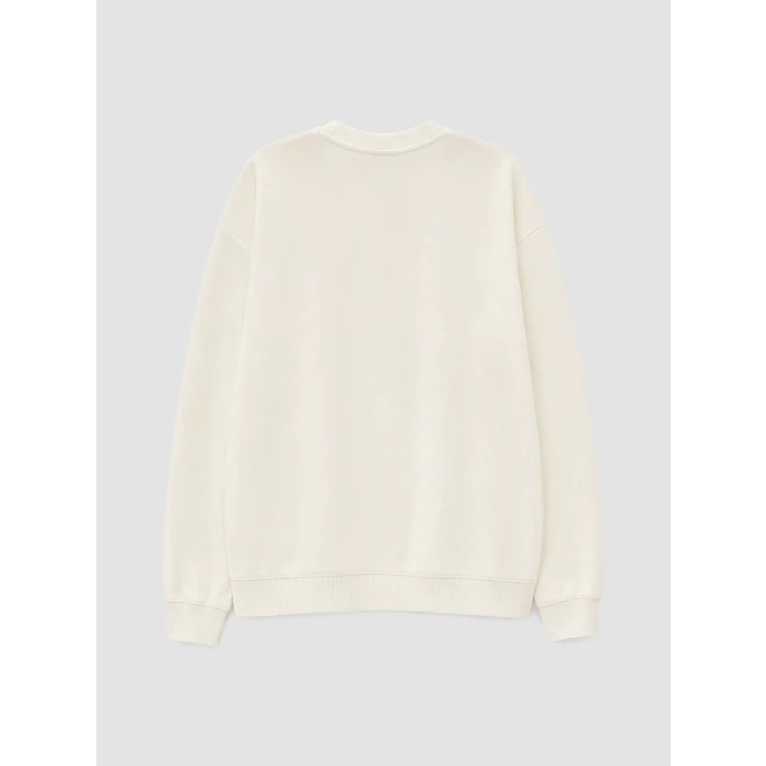 LCW Kids Ekru NYC Baskılı Kız Çocuk Sweatshirt