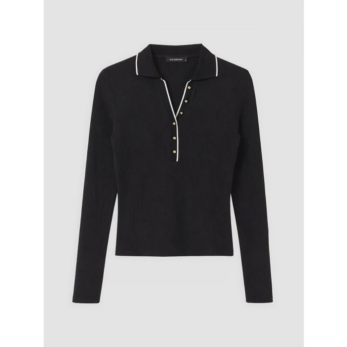 LCW EVERYDAY Siyah Polo Yaka Kadın Body
