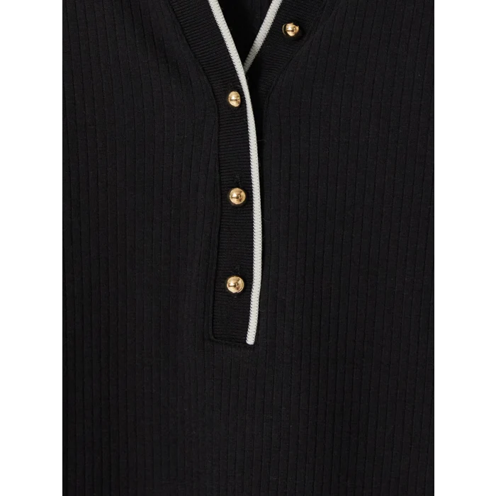 LCW EVERYDAY Siyah Polo Yaka Kadın Body