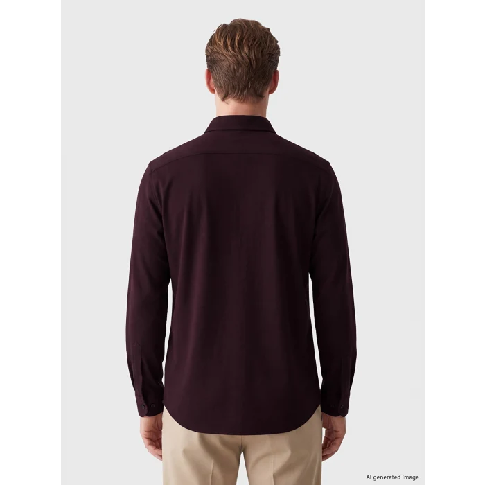 SOUTHBLUE Bordo Slim Fit Erkek Gömlek