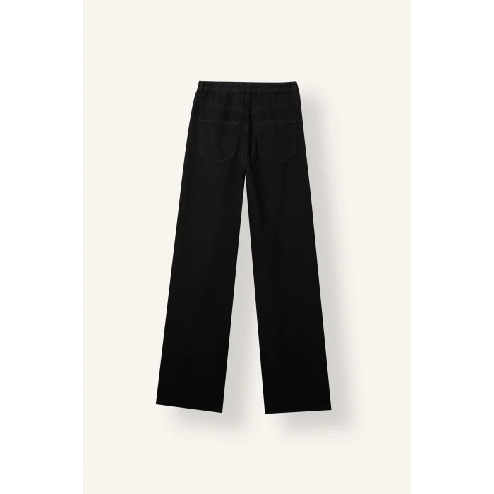 Defacto E9125AXNM40 Siyah 90s Wide Leg Yüksek Bel Boru Paça Jean Pantolon