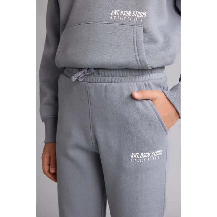 Defacto H9685A8GR27 Gri Baskılı Lastikli Paça Kalın Kumaş Jogger Eşofman Altı Erkek Çocuk