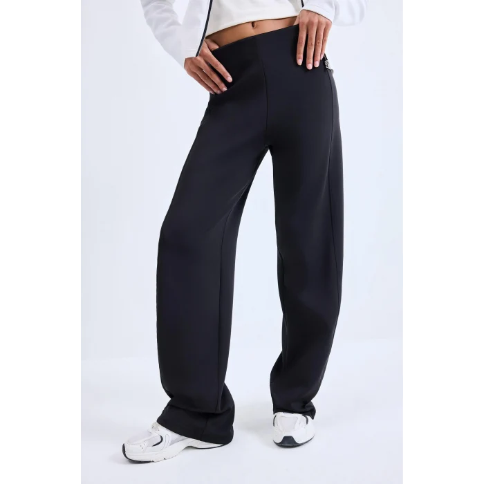 Defacto H8794AXBK81 Siyah Straight Fit Standart Boy Skuba Dalgıç Kumaş Sporcu Eşofman Altı