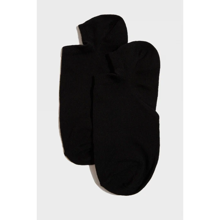 Defacto K5974AZBK27 Siyah Kadın Pamuklu 3lü Sneaker Çorap