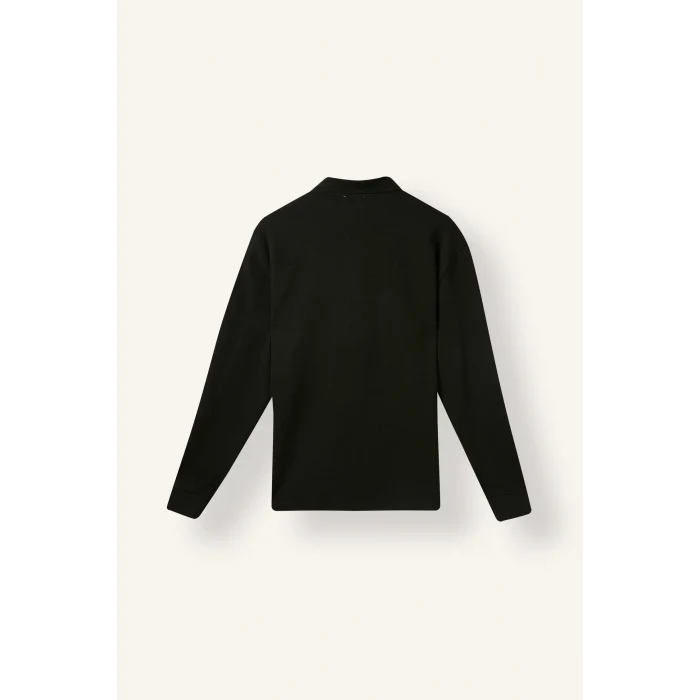 Defacto I2039AXKH538 Haki Regular Fit Düğmeli Polo Yaka Basic Sweatshirt