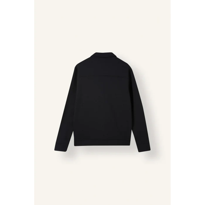 Defacto F0336AXNV91 Lacivert Regular Fıt Polo Yaka Fermuarlı Cepli Ceket