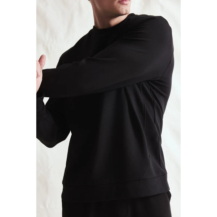 Defacto I0568AXBK81 Siyah Standart Fit Bisiklet Yaka Dikiş Detaylı Baskılı Sweatshirt