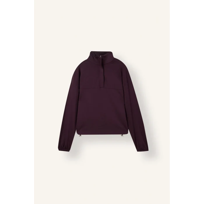 Defacto I8419AXPR38 Mor Balloon Fit Yarım Fermuarlı Basic Sweatshirt