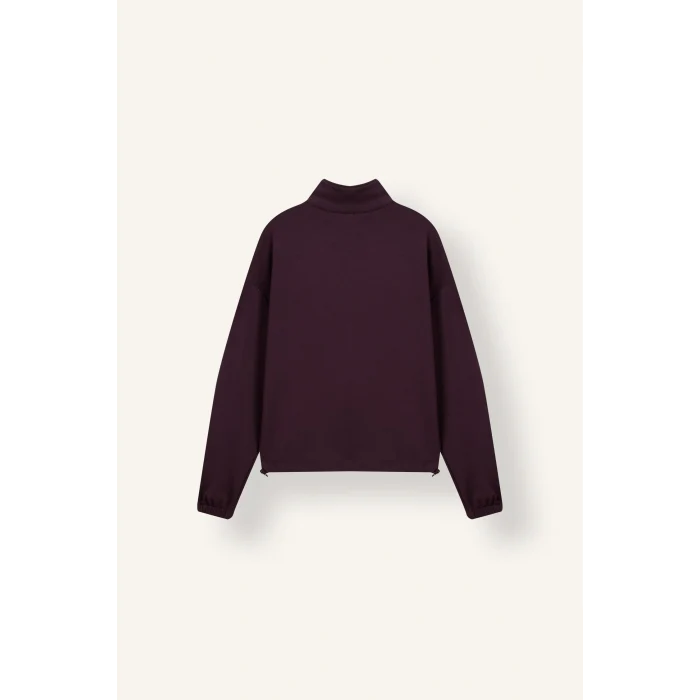 Defacto I8419AXPR38 Mor Balloon Fit Yarım Fermuarlı Basic Sweatshirt