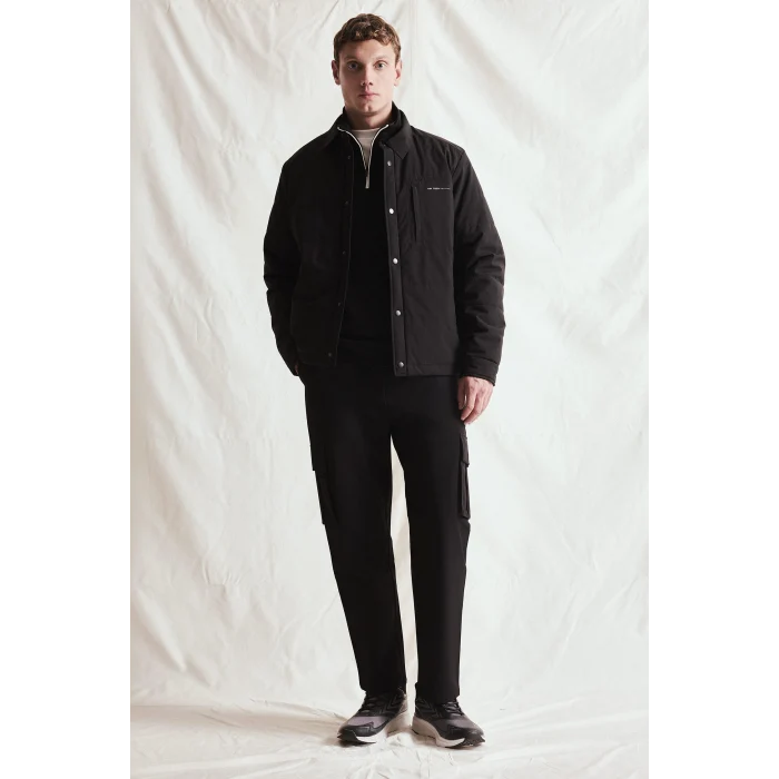Defacto H1898AXBK81 Siyah Su Geçirmez Slim Fit Çıtçıtlı Cepli Mont