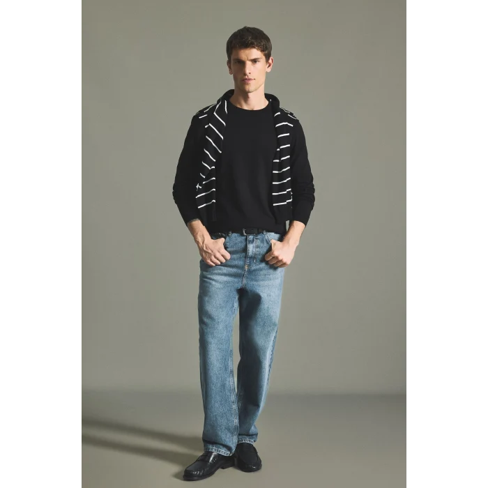 Defacto A5268AXBK81 Siyah Regular Fit Bisiklet Yaka Basic Triko Kazak