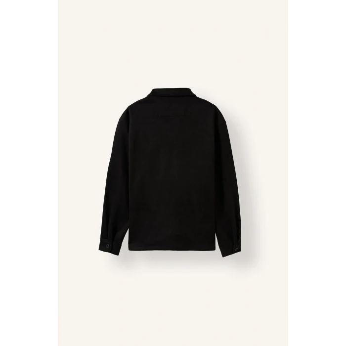 Defacto A5110AXBK27 Siyah Regular Fit Polo Yaka Cepli Süet Gömlek Ceket