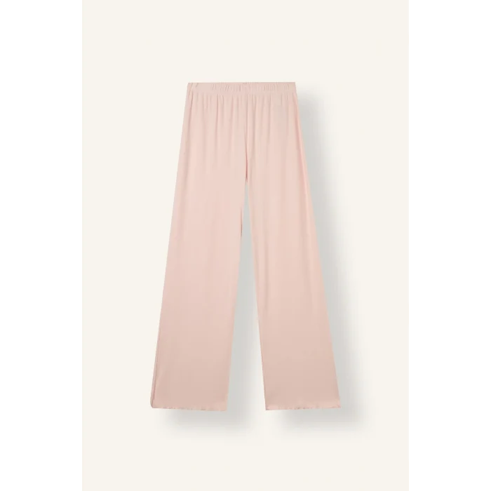 Defacto I6141AXPN436 Pembe Regular Fit V Yaka Düğmeli Nakışlı Uzun Kollu 2li Pijama Takımı