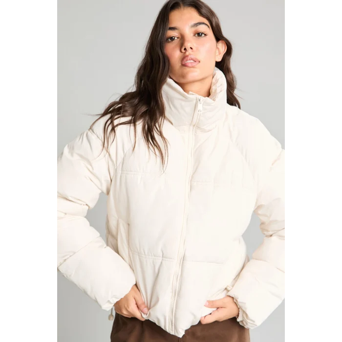 Defacto H3822AXER219 Ekru Regular Fit Dik Yaka Şişme Mont
