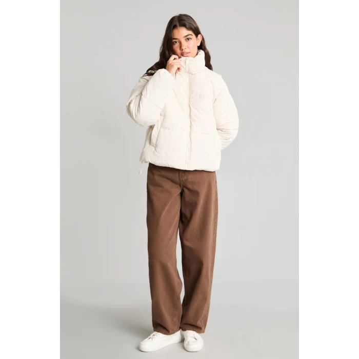 Defacto H3822AXER219 Ekru Regular Fit Dik Yaka Şişme Mont