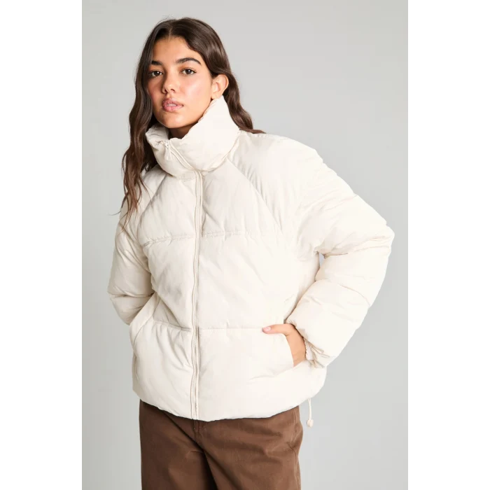 Defacto H3822AXER219 Ekru Regular Fit Dik Yaka Şişme Mont