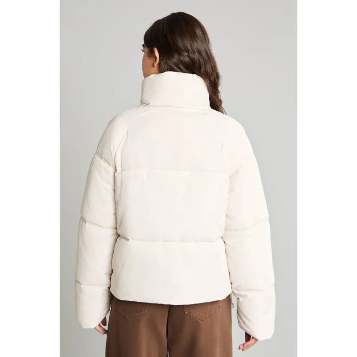 Defacto H3822AXER219 Ekru Regular Fit Dik Yaka Şişme Mont