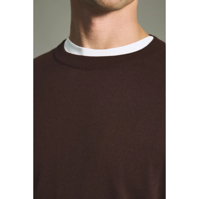 Defacto A5268AXBR34 Bordo Regular Fit Bisiklet Yaka Basic Triko Kazak