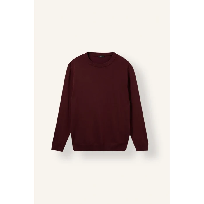 Defacto A5268AXBR34 Bordo Regular Fit Bisiklet Yaka Basic Triko Kazak