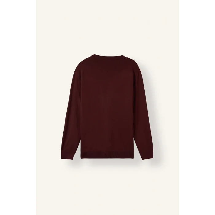 Defacto A5268AXBR34 Bordo Regular Fit Bisiklet Yaka Basic Triko Kazak