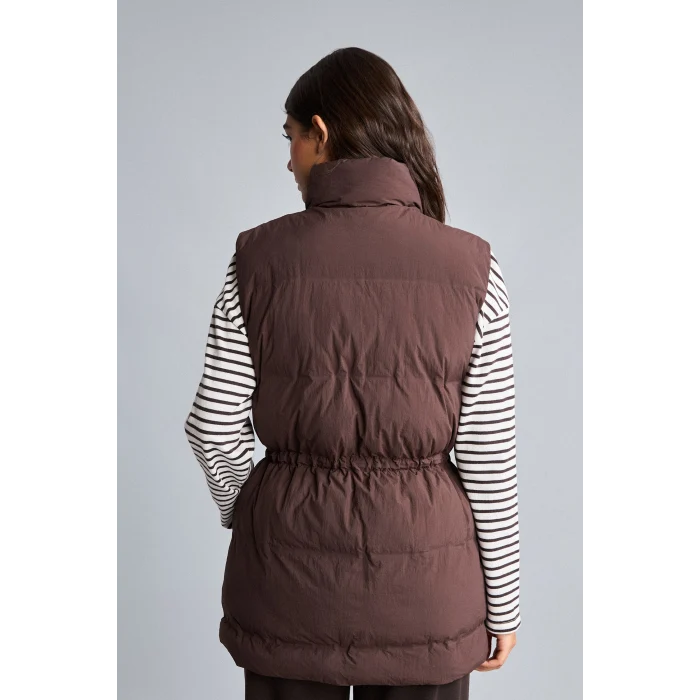 Defacto H3078AXBN530 Kahve Regular Fit Beli Bagcikli Kapüşonlu Şişme Yelek