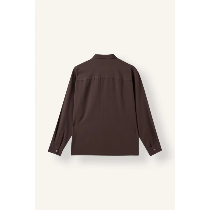 Defacto A8028AXBN336 Kahve %100 Pamuk Regular Fit Polo Yaka Oxford Basic Uzun Kollu Gömlek