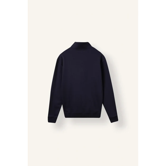 Defacto X7405AZNV146 Lacivert Regular Fit Dik Yaka Yarım Fermuarlı Basic Sweatshirt