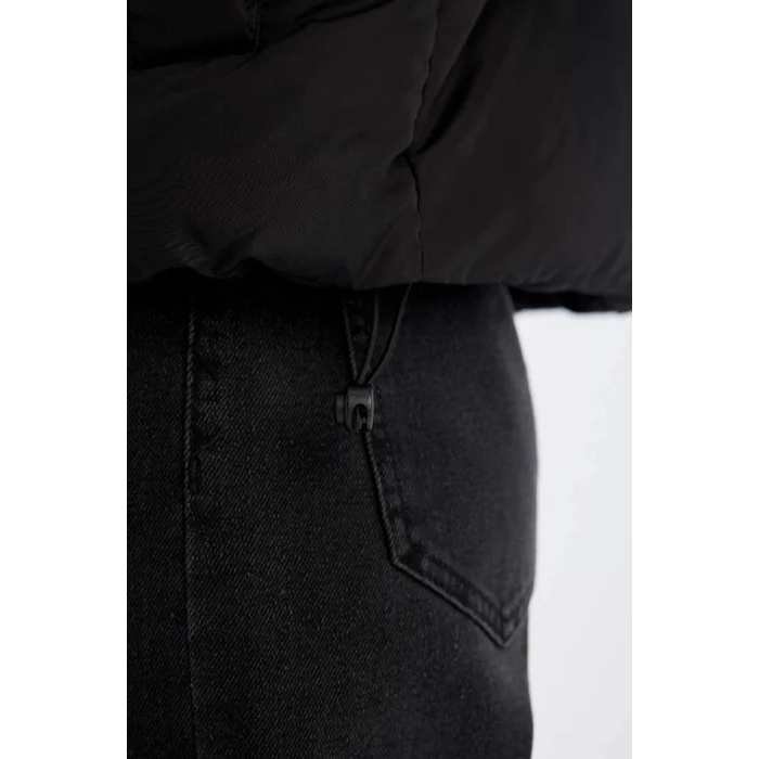 A0613 Su İtici Şişme Mont Dik Yaka Fermuarlı Cepli Kısa