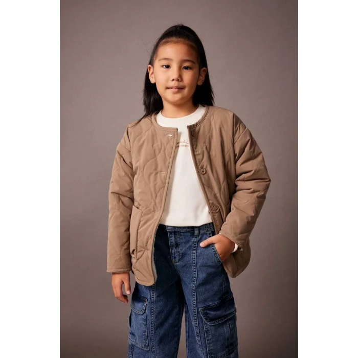 A0853 Kapitoneli Çift Taraflı Suni Kürk Astarlı Mont