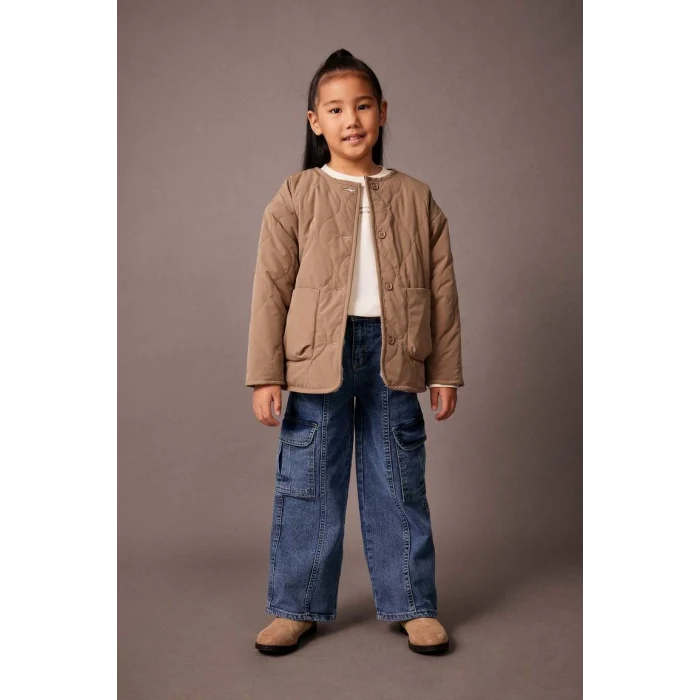 A0853 Kapitoneli Çift Taraflı Suni Kürk Astarlı Mont