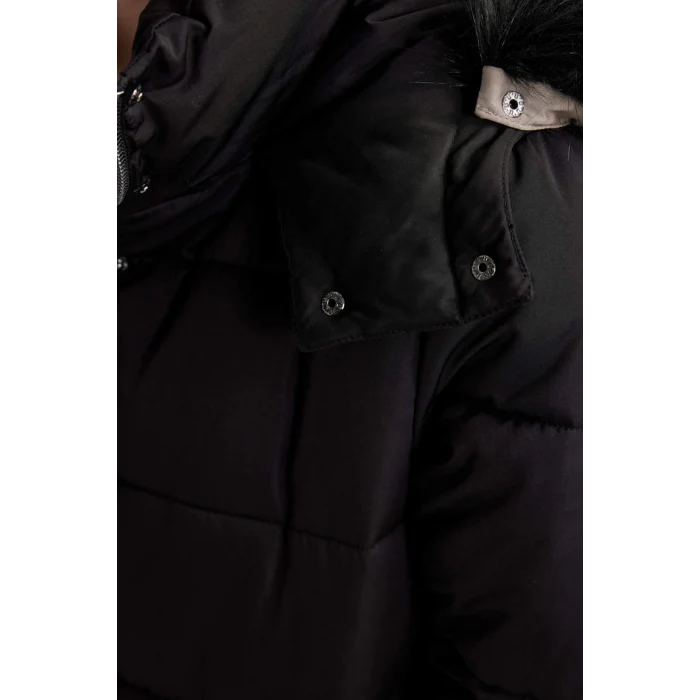 A1218 Su Geçirmez Kapüşonlu Suni Kürklü Parka