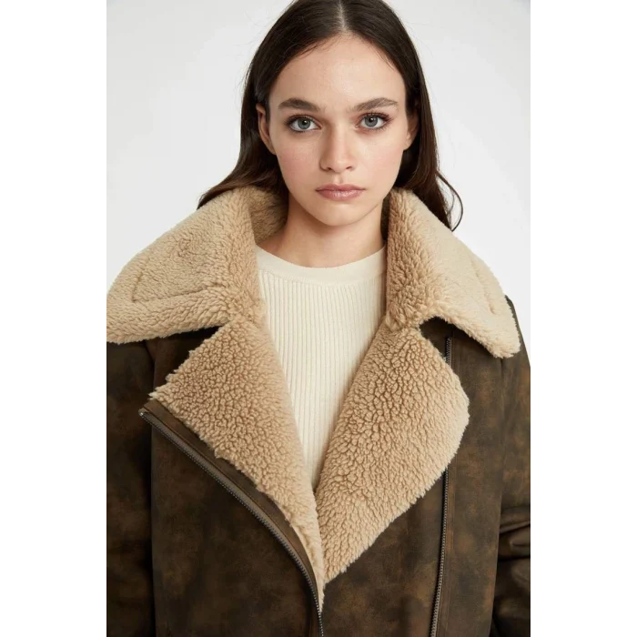 A1303 Suni Kürk Astarlı Süet Suni Deri Mont