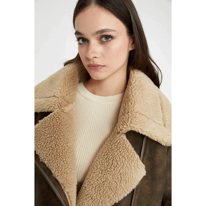 A1303 Suni Kürk Astarlı Süet Suni Deri Mont