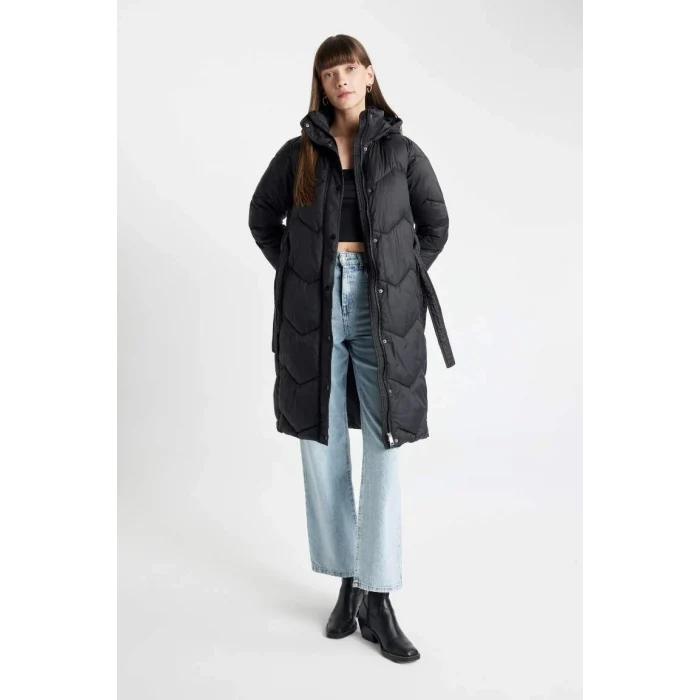 A1939 Su Geçirmez Relax Fit Kapüşonlu İnce Parka