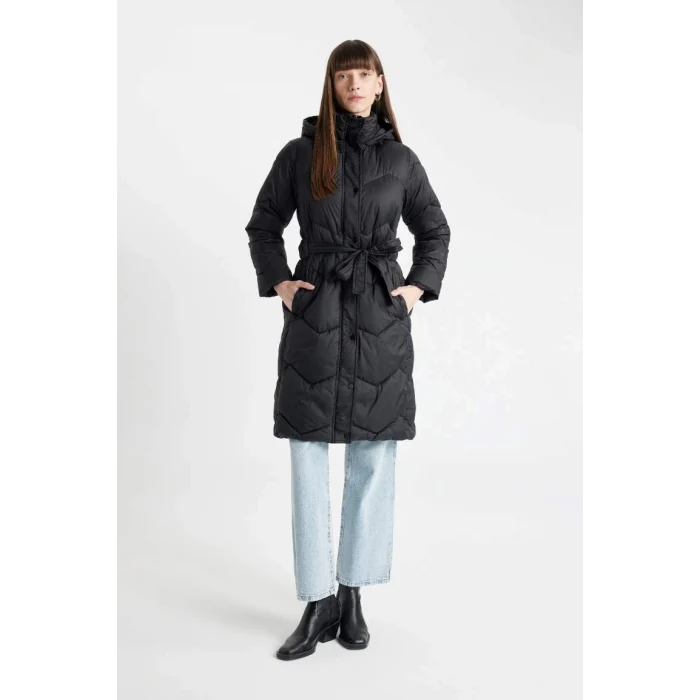 A1939 Su Geçirmez Relax Fit Kapüşonlu İnce Parka