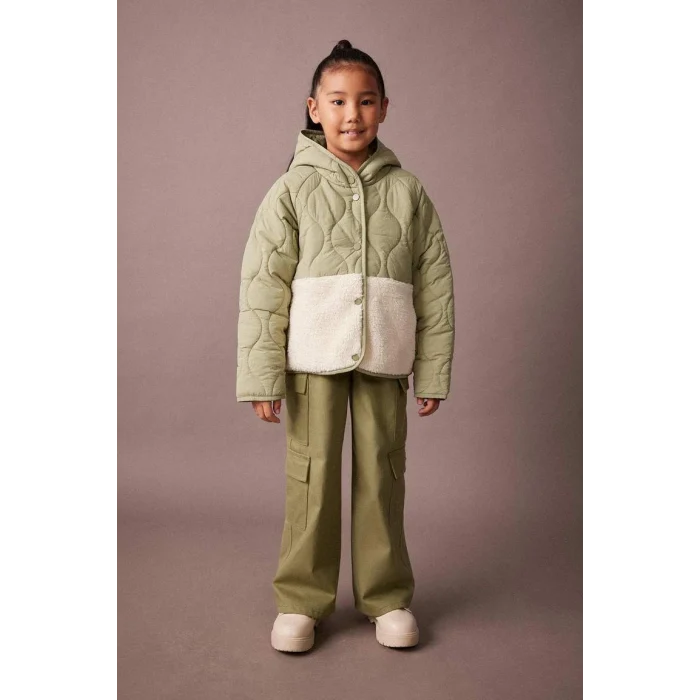 A2491 Kapüşonlu Polar Astarlı Kapitoneli Mont