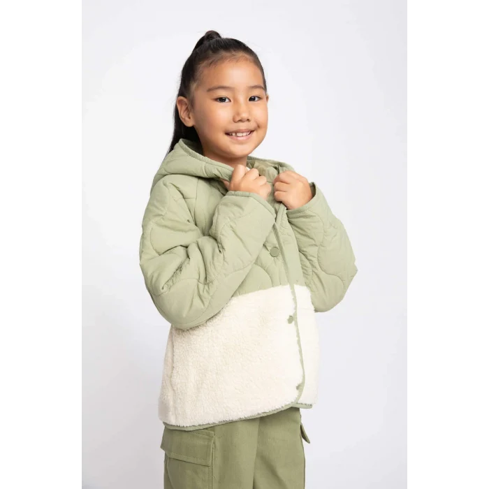 A2491 Kapüşonlu Polar Astarlı Kapitoneli Mont