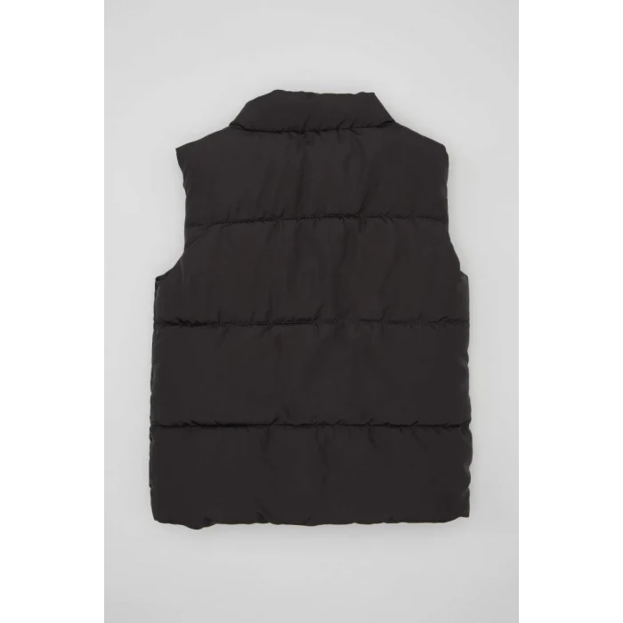 A2813 Dik Yaka Çıtçıt Kapamalı Cepli Şişme Yelek