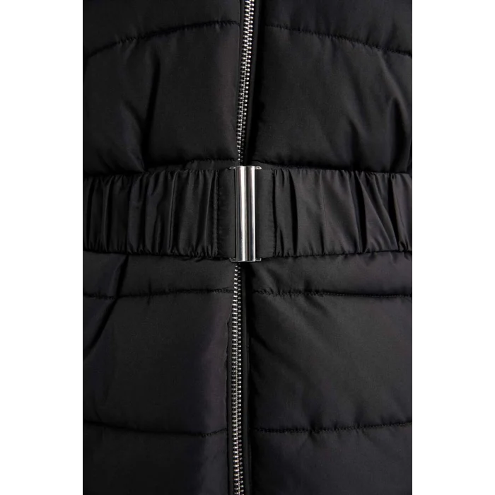 A2969 Su İtici Kapüşonlu Suni Kürklü Mont