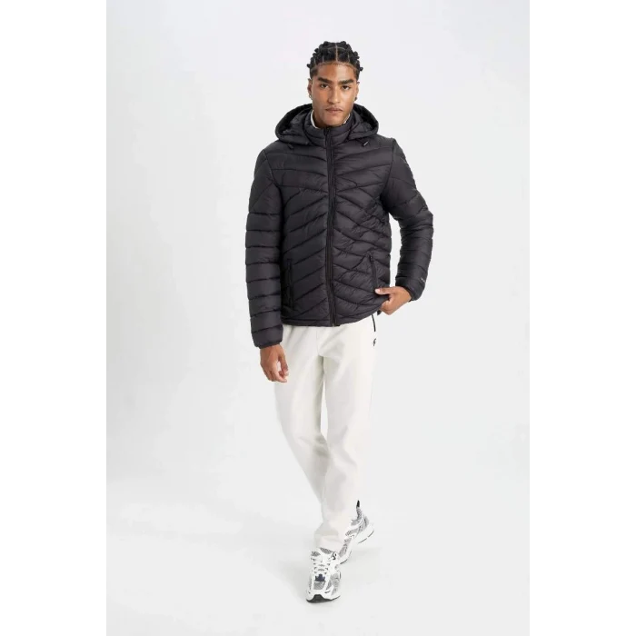 A3034 DeFactoFit Su İtici Slim Fit Kapüşonlu Mont