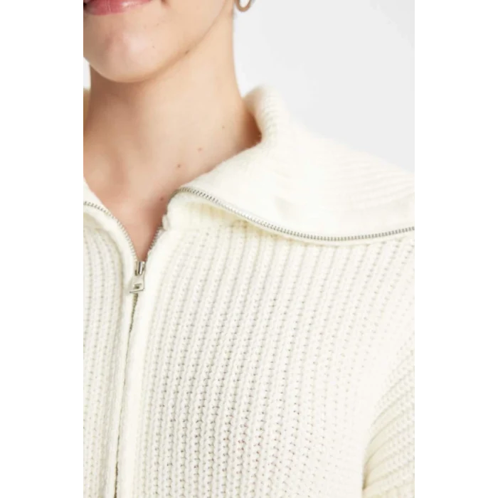 A3333 Slim Fit Polo Yaka Fermuarlı Triko Hırka