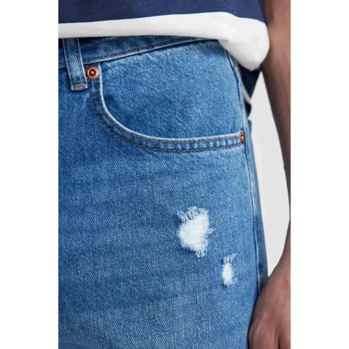 A3632 90s Slim Fit Yırtık Detaylı Jean Pantolon