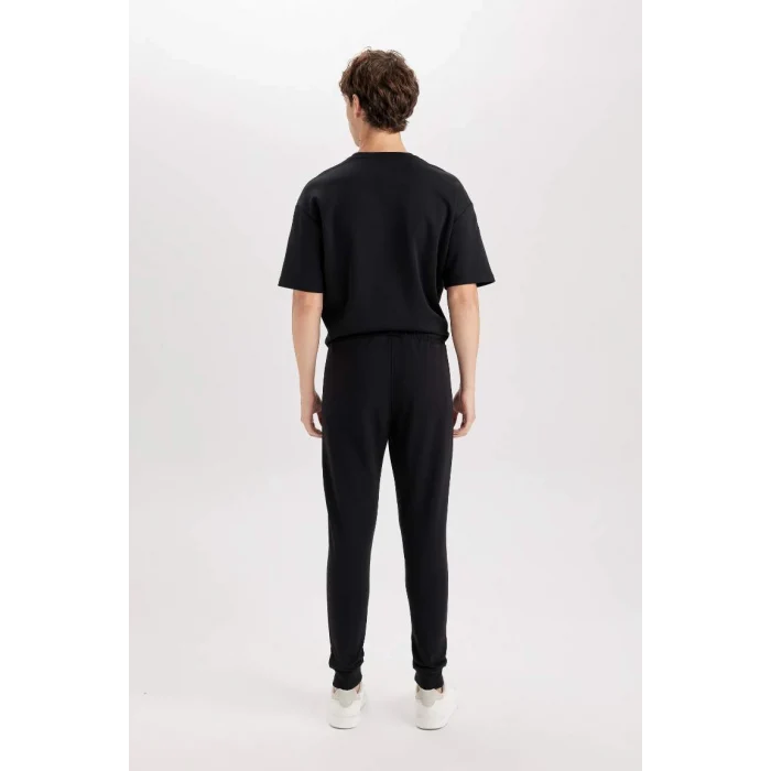 A4387 Jogger Slim Fit Dar Kesim Beli Bağcıklı Lastikli Paça Fermuar Cepli Eşofman Altı