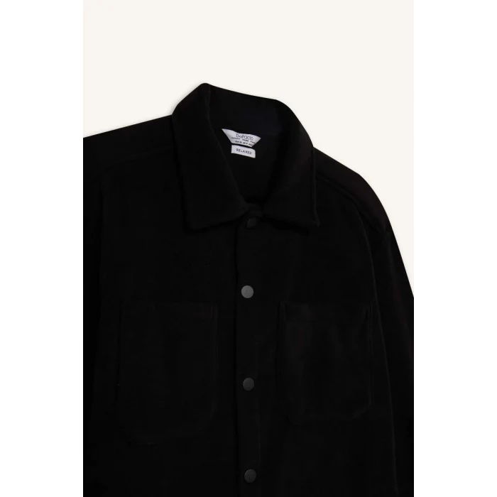 A4782 Relax Fit Polar Basic Düz Uzun Kollu Gömlek