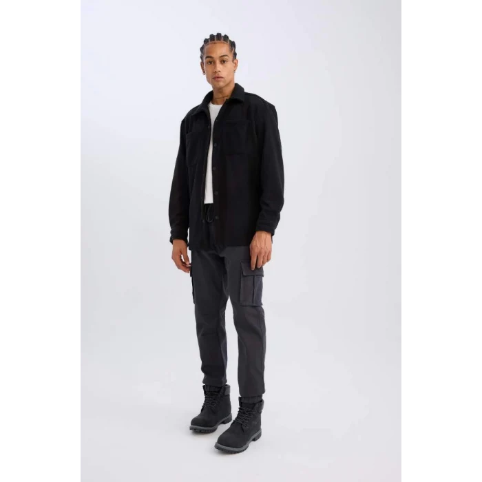 A4782 Relax Fit Polar Basic Düz Uzun Kollu Gömlek